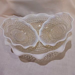 Anchor Hocking moonstone set of 3
